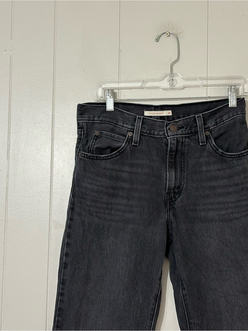 Levi’s 94 Baggy Bootcut Gray Jeans Size 26 Relaxed Wide Leg Y2K Denim - Picture 2 of 10